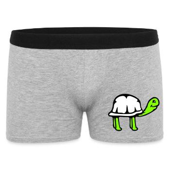 Tortue long cou souriant heureux drôle - Boxer Homme - gris chiné - Devant