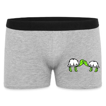 2 turtles cuddling sweet kissing couple love team - Men's Boxer Shorts - heather grey - Front