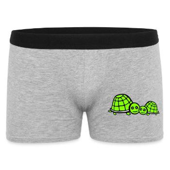 2 Turtles Mom Dad Child Family Love Cute - Men's Boxer Shorts - heather grey - Front