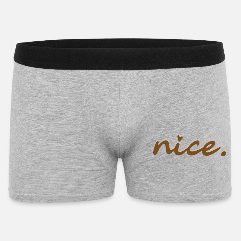 nice (braun mit hellem Schatten) - Männer Boxer Shorts - Grau meliert