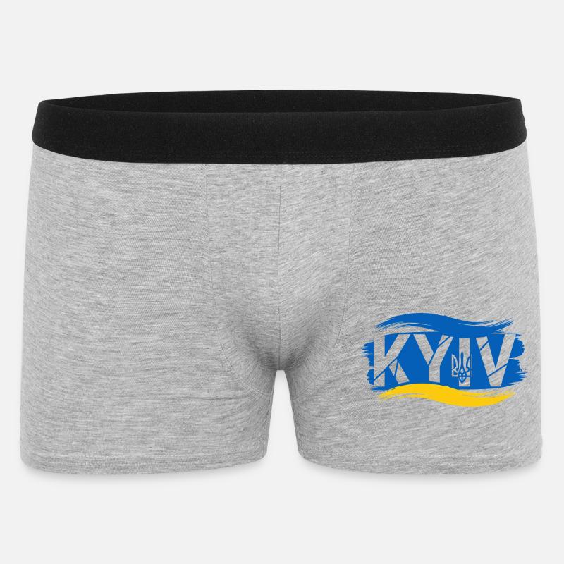 Ukrainian Trident and Flag Abstract Design - Men's Boxer Shorts - heather grey