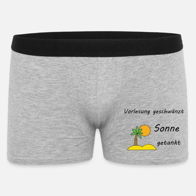 Unispruch "Sonne getankt" Geschenk, Studenten - Männer Boxer Shorts - Grau meliert