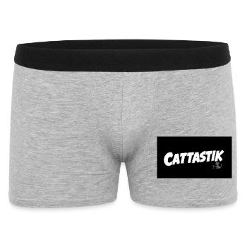 Humorous cat joke with bold writing - Men's Boxer Shorts - heather grey - Front