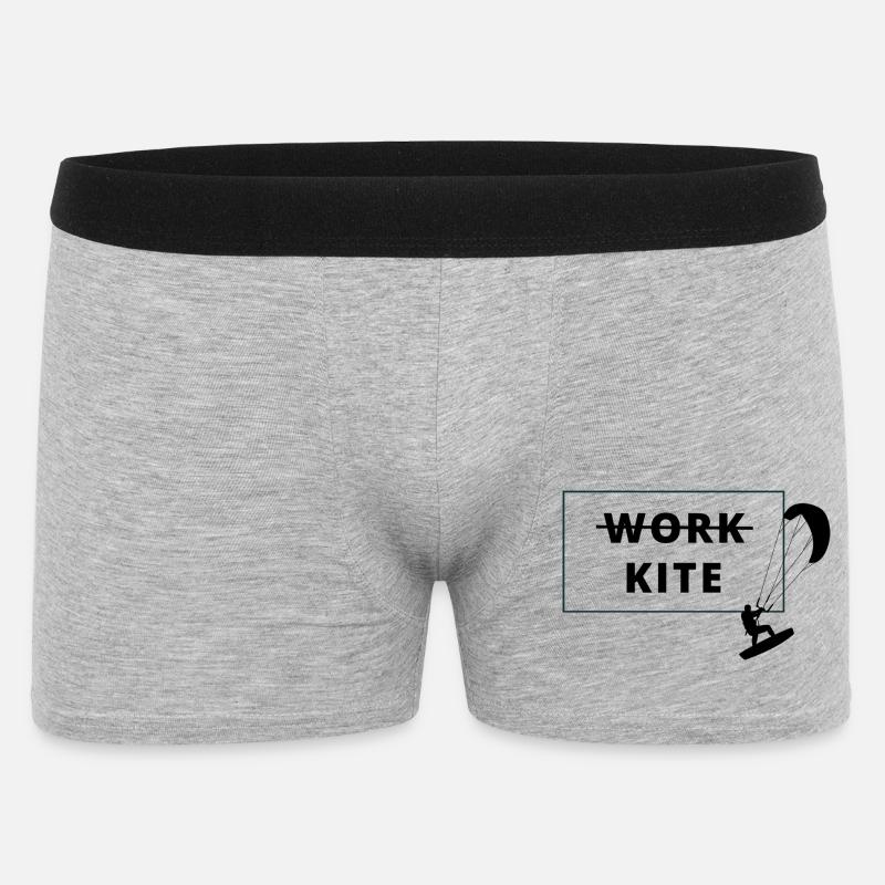 Kitesurfing, no work - kite - Männer Boxer Shorts - Grau meliert