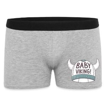 Bébé Viking Casque Illustré - Boxer Homme - gris chiné - Devant