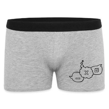 Computer Sprechblasen - Männer Boxer Shorts - Grau meliert - Vorne