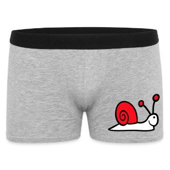 coquille d’escargot mignon mignon heureux cool - Boxer Homme - gris chiné - Devant
