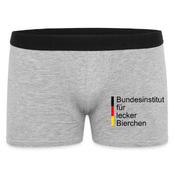 Bundesinstitut für Lecker Bierchen - Männer Boxer Shorts - Grau meliert - Vorne