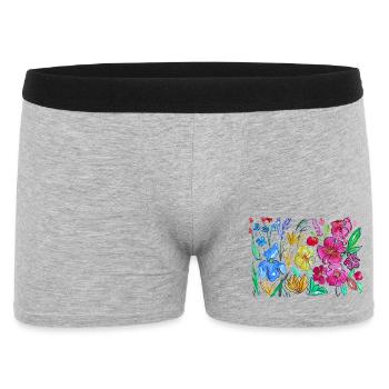 Floral Watercolor of Vibrant Corsages - Men's Boxer Shorts - heather grey - Front