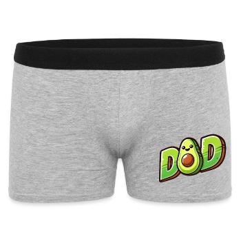 Avocado Papa, Vater liebt Avocados - Männer Boxer Shorts - Grau meliert - Vorne
