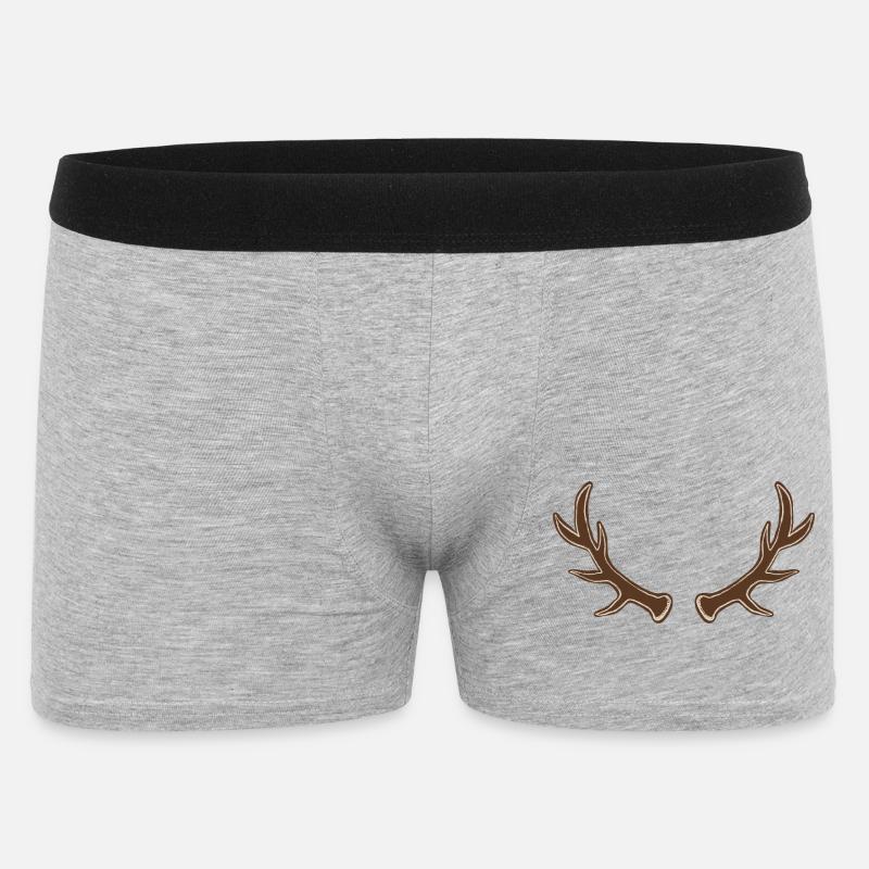 Rustic Antler Silhouette - Men's Boxer Shorts - heather grey