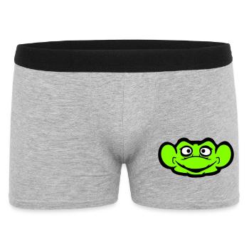 grenouille crapaud sourire drôle bande dessinée heureux cool - Boxer Homme - gris chiné - Devant