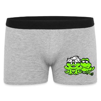2 grenouilles couple femme homme crapaud drôle amoureux - Boxer Homme - gris chiné - Devant