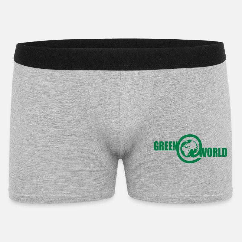 Grön @ Världen - Boxershorts Herr - gråmelerad