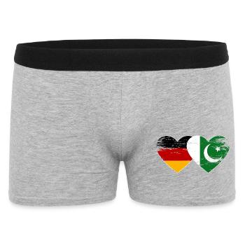 Germany Pakistan Flag Heart Used - Men's Boxer Shorts - heather grey - Front