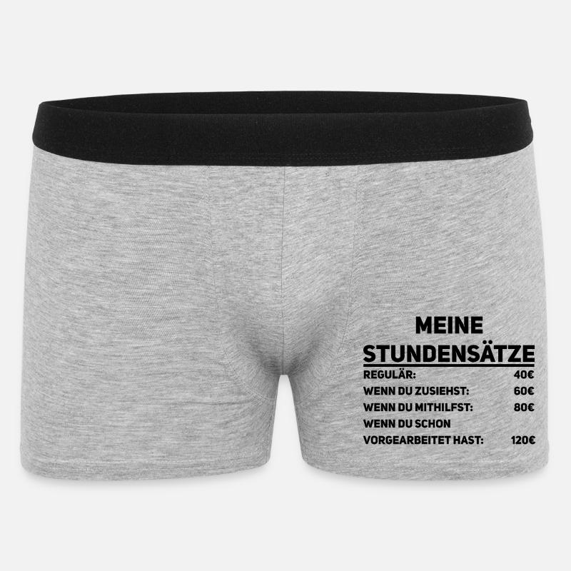Handwerker Stundensätze - Männer Boxer Shorts - Grau meliert