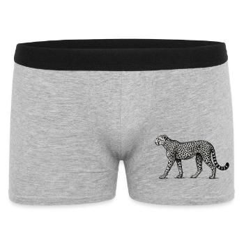 Motif léopard noir et blanc - Boxer Homme - gris chiné - Devant