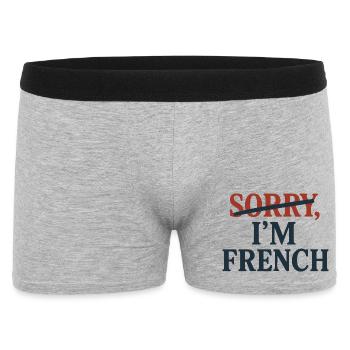 French Typography – Sorry, I'm French - Men's Boxer Shorts - heather grey - Front