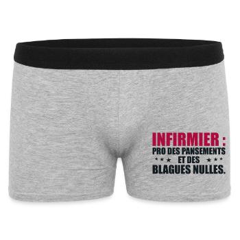 Infirmier pro des pansements et des blagues nulles - Boxer Homme - gris chiné - Devant