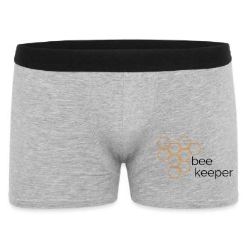 Imker-Design mit Wabe - Männer Boxer Shorts - Grau meliert - Vorne