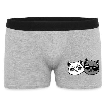 Cute Kittens Cool Male Couple Black and White Cats - Men's Boxer Shorts - heather grey - Front