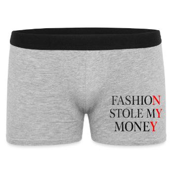La mode m’a volé mon argent - Boxer Homme - gris chiné - Devant