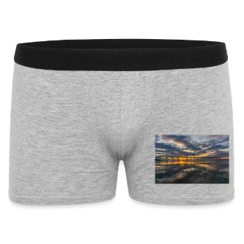 Reflets de la jetée du coucher de soleil - Boxer Homme - gris chiné - Devant