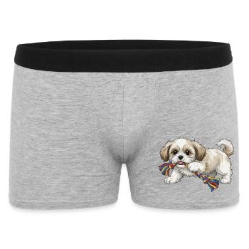 Shih tzu puppy playing png - Men's Boxer Shorts - heather grey - Front
