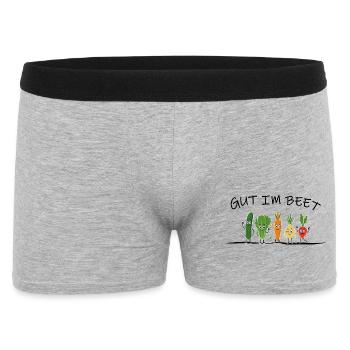 Good in the Bed – Funny Saying Vegetable Garden Veggie - Men's Boxer Shorts - heather grey - Front