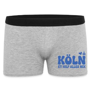 Köln Dialekt Grobschrift Logo - Männer Boxer Shorts - Grau meliert - Vorne