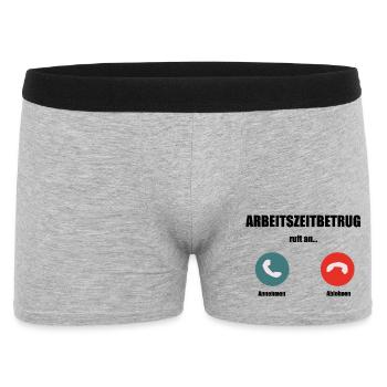 T-shirt d’arnaque au temps de travail pour les paresseux - Boxer Homme - gris chiné - Devant