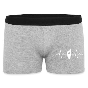 Heart Rhythm ECG Corsican Pride Moor's Head - Men's Boxer Shorts - heather grey - Front