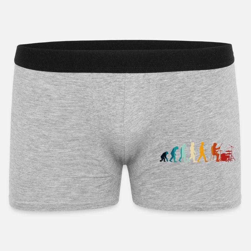 Evolution der Batterie - Männer Boxer Shorts - Grau meliert