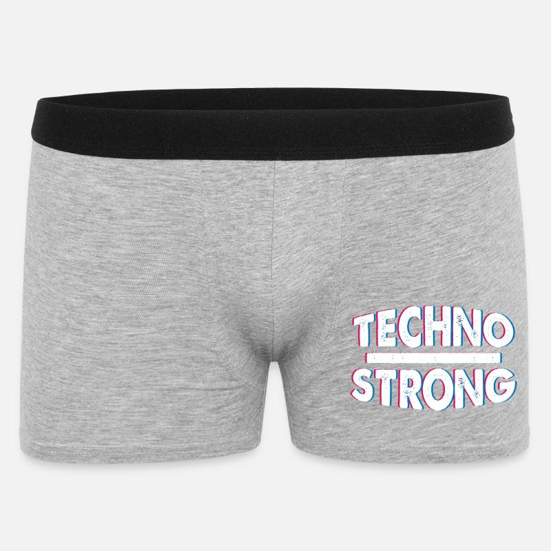 Techno Strong Neon Glitch - Men's Boxer Shorts - heather grey