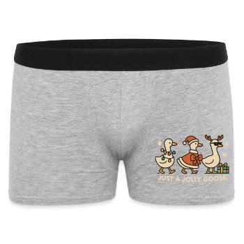 Christmas Just A Jolly Goose Funny Santa - Men's Boxer Shorts - heather grey - Front