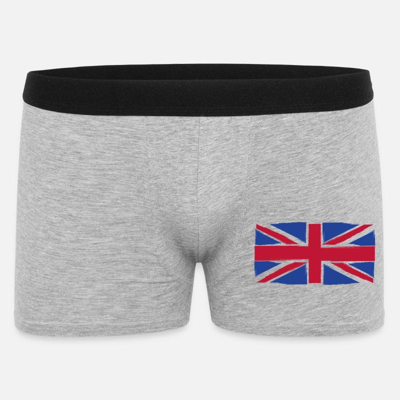 Art du drapeau Grunge Union Jack - Boxer Homme - gris chiné