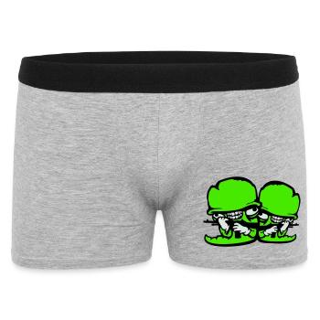 Wurm Soldaten Duo Verrückt Helme Waffen Team Wahn - Männer Boxer Shorts - Grau meliert - Vorne