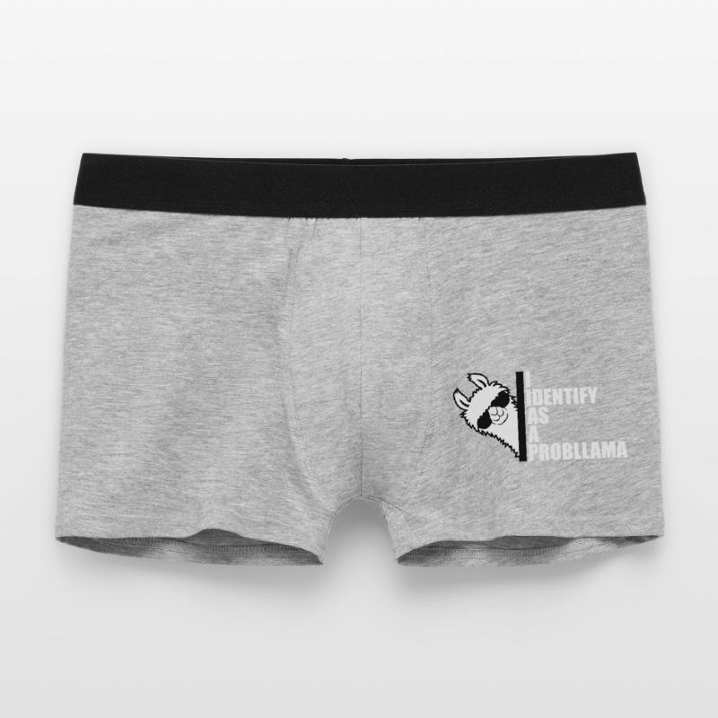 I Identify As A Probllama Cool Lama Problem Spruch Männer Boxer Shorts