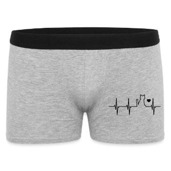 cat heartbeat - Men's Boxer Shorts - heather grey - Front