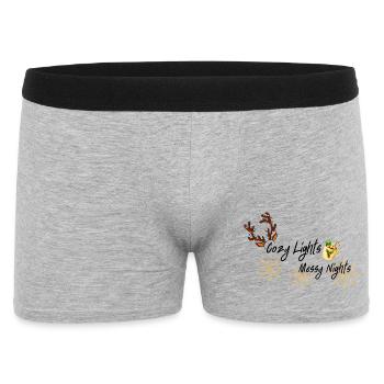 Flocons de neige dorés Cozy Mug design - Boxer Homme - gris chiné - Devant