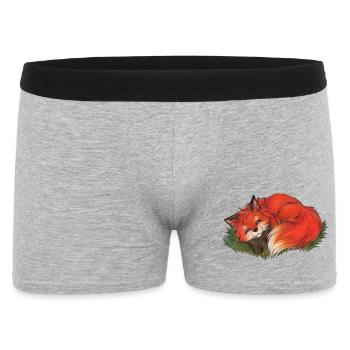 Süßer Fuchs Geschenk für Fuchsfan Jungen & Mädchen - Männer Boxer Shorts - Grau meliert - Vorne