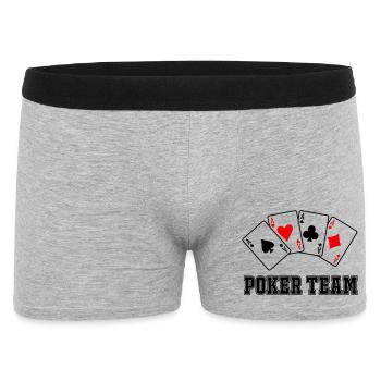 Poker Team - Männer Boxer Shorts - Grau meliert - Vorne