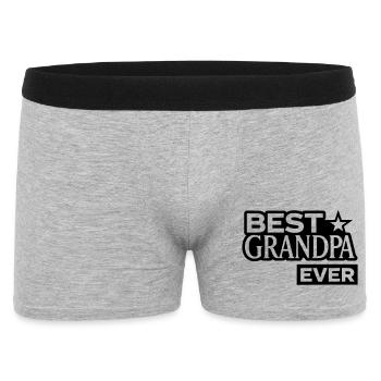 Best Grandpa Ever with Star - Best Grandpa - Men's Boxer Shorts - heather grey - Front