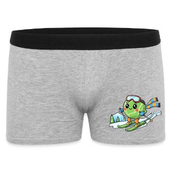 Ski Pastèque Kawaii Sports d’hiver Plaisir - Boxer Homme - gris chiné - Devant