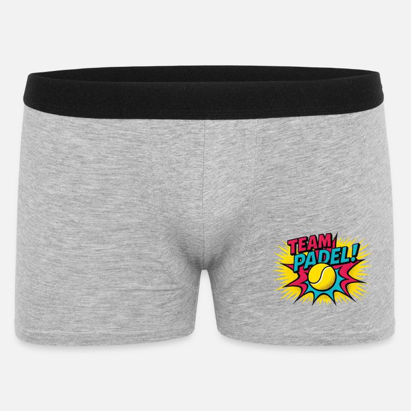 Padel Pop Art Explosion Team - Männer Boxer Shorts - Grau meliert
