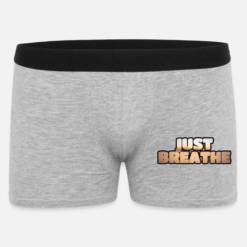 Denken Sie daran zu atmen. - Männer Boxer Shorts - Grau meliert