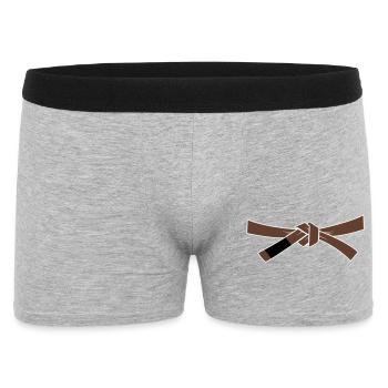 Ceinture marron - Ceinture marron - Boxer Homme - gris chiné - Devant