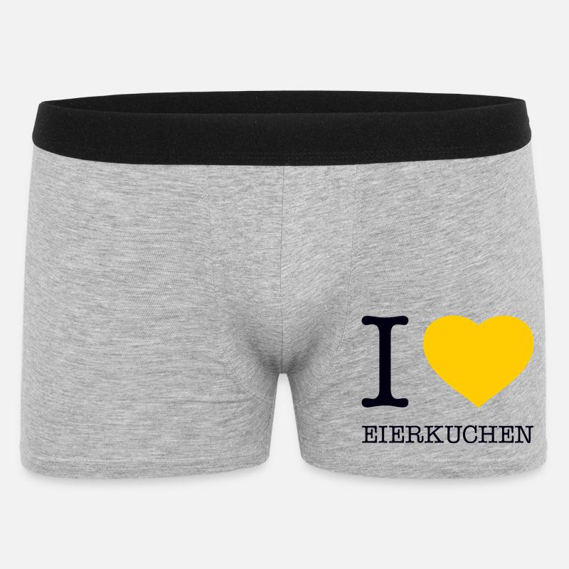 I love Eierkuchen - Männer Boxer Shorts - Grau meliert