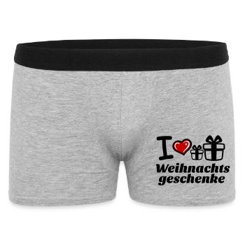 J’adore les cadeaux de Noël - Boxer Homme - gris chiné - Devant