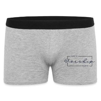 🙏Made to Worship - Psalm 95:1 Christian T-Shirt - Men's Boxer Shorts - heather grey - Front
